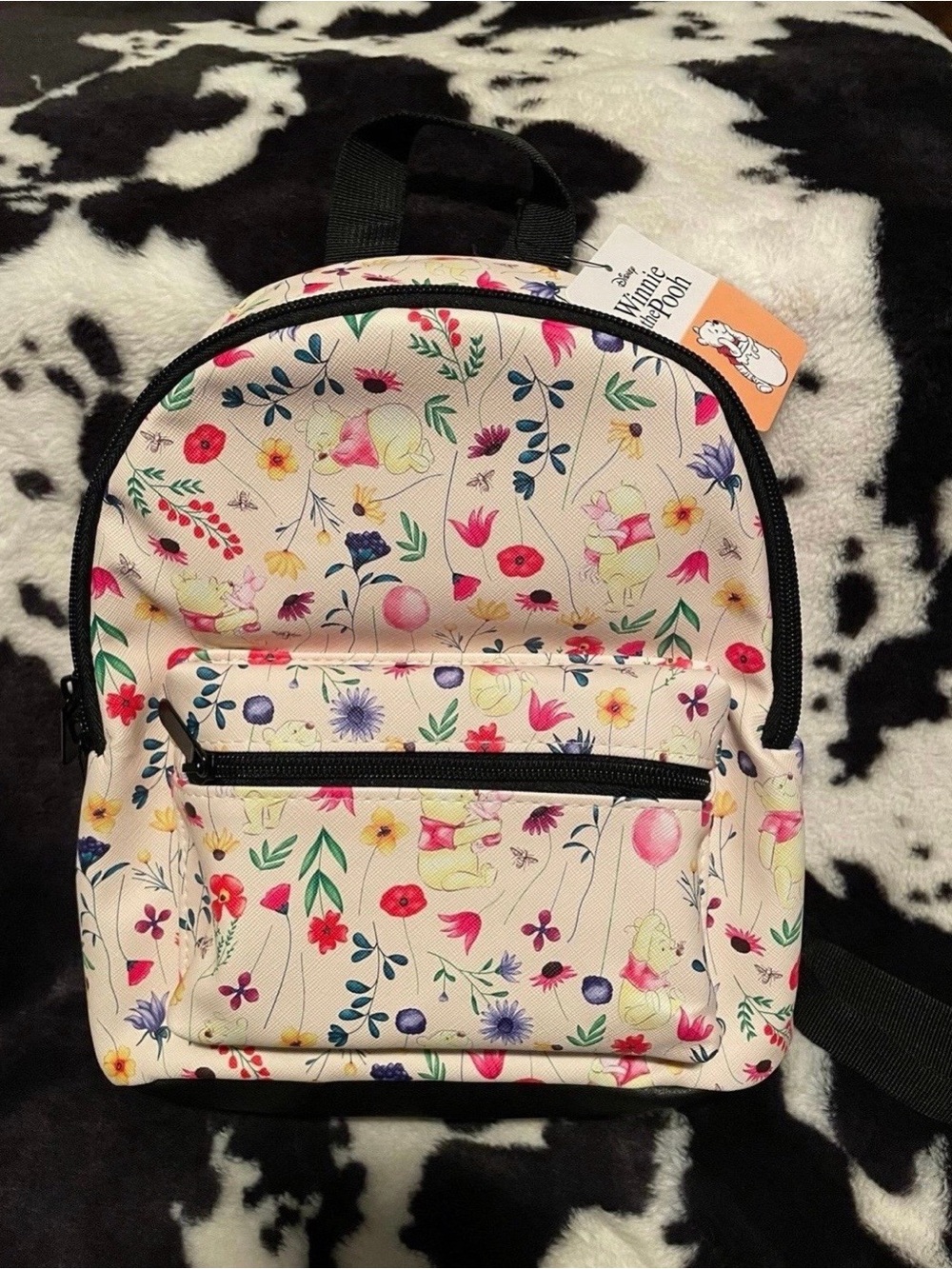 Disney Winnie the Pooh and Piglet Floral Mini Backpack with Front Pouch NWT